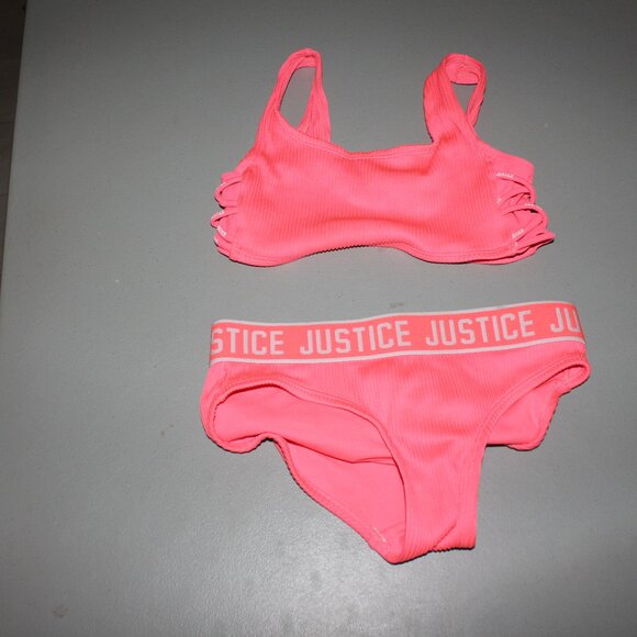 Coral 2 Pcs Justice Bikini Swimsuit Size 10 - Picture 2 of 11